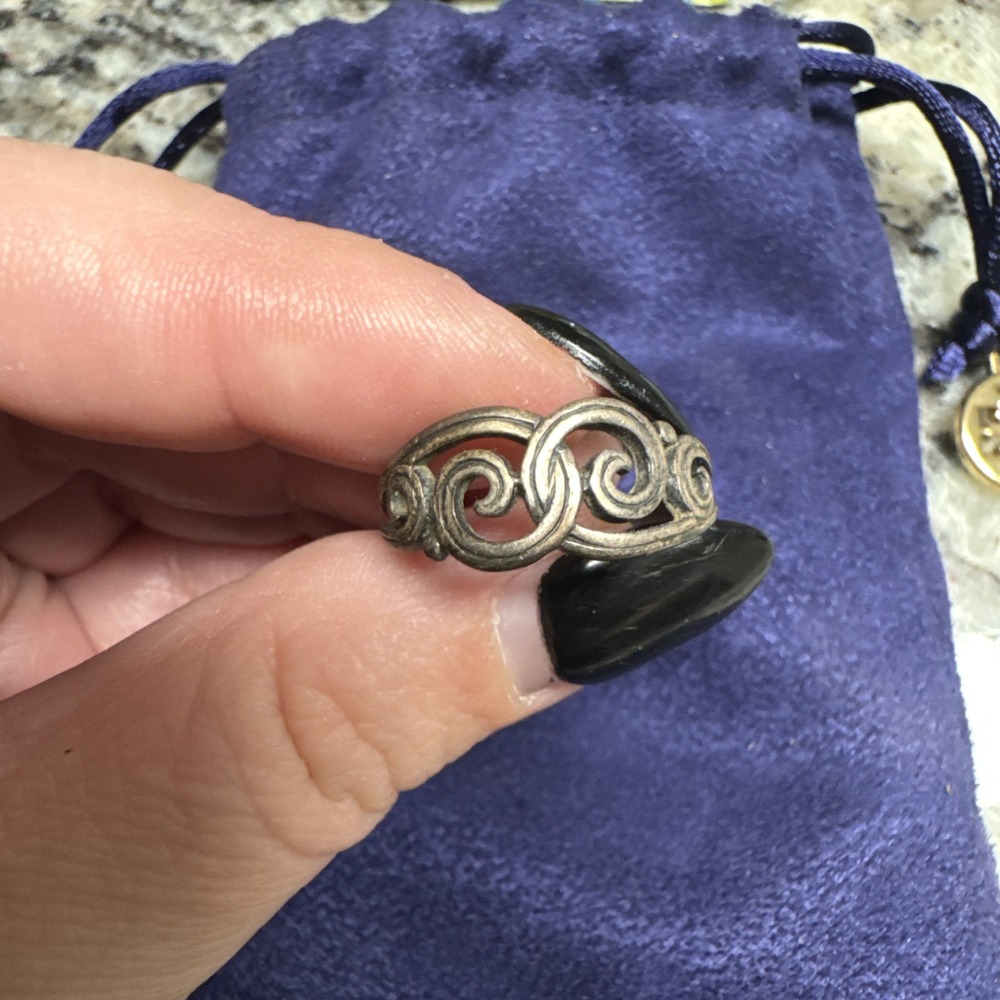 Rare James Avery Retired Sterling Silver Swirl Pattern Ring size 8.5 Signed Ster